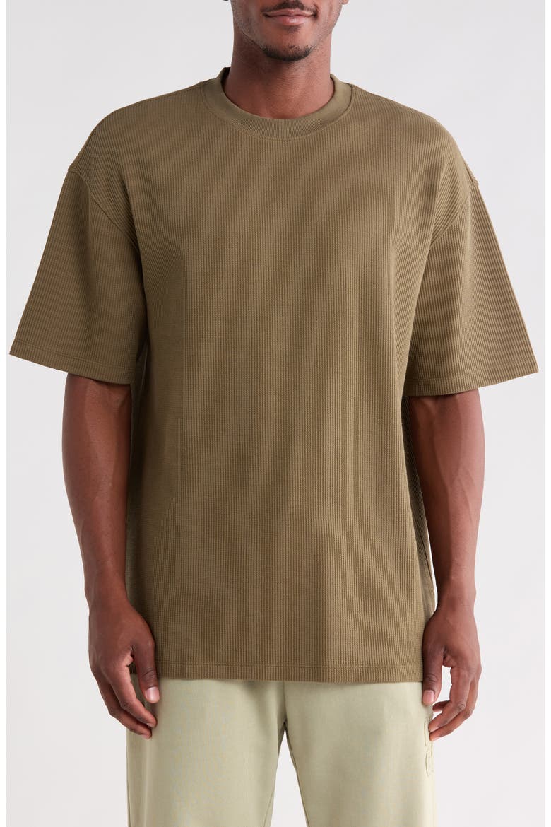 Waffle Knit T-Shirt, Main, color, OPEN GREEN