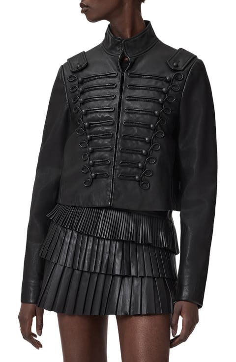 Rummy Leather Military Jacket