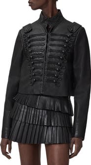 AllSaints Rummy Leather Military Jacket