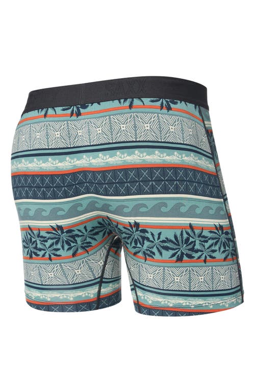 Saxx Ultra Super Soft Boxer Briefs In Beach Shack Stripe-teal