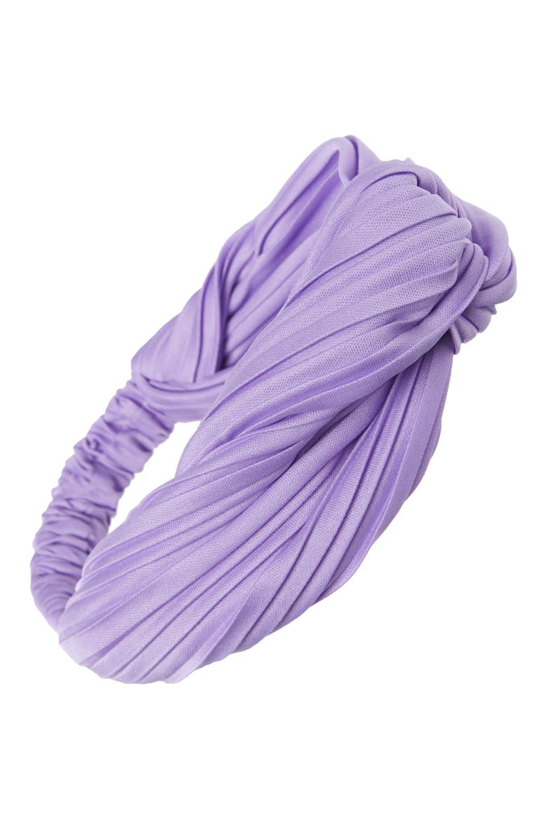 Pleated Head Wrap, Main, color, PURPLE