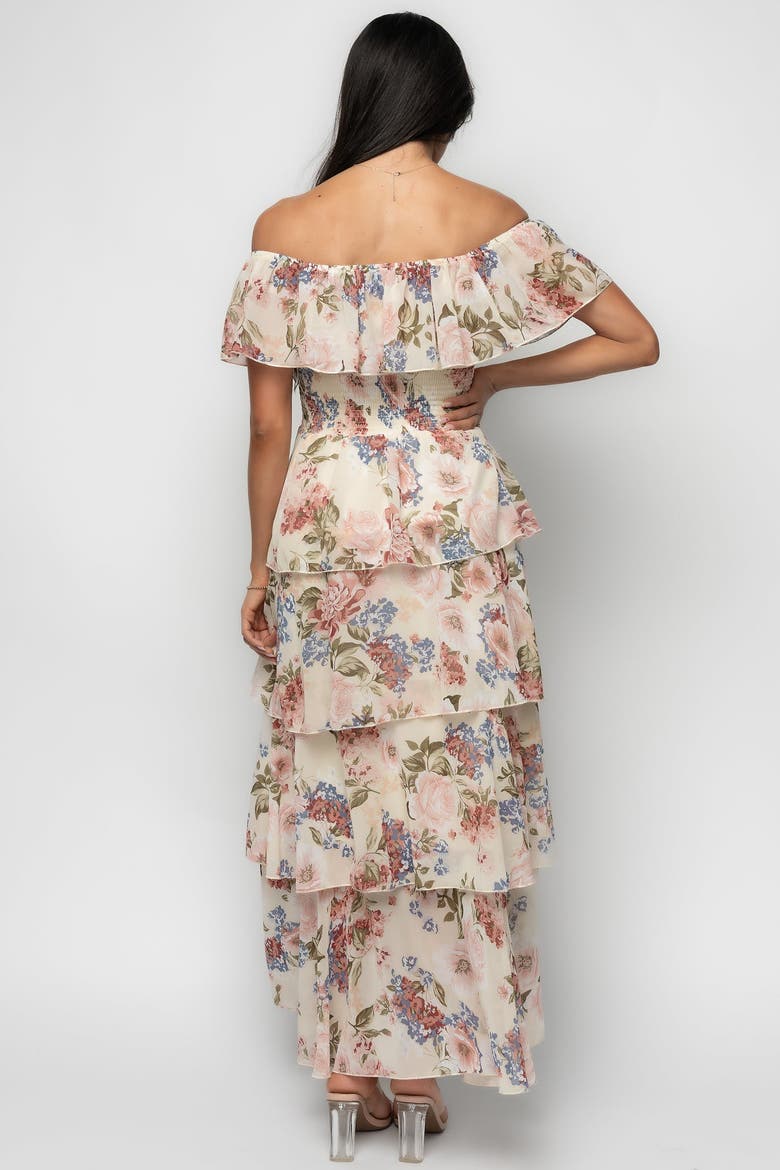 Carina Off Shoulder Maxi Dress, Alternate, color, Multi Color