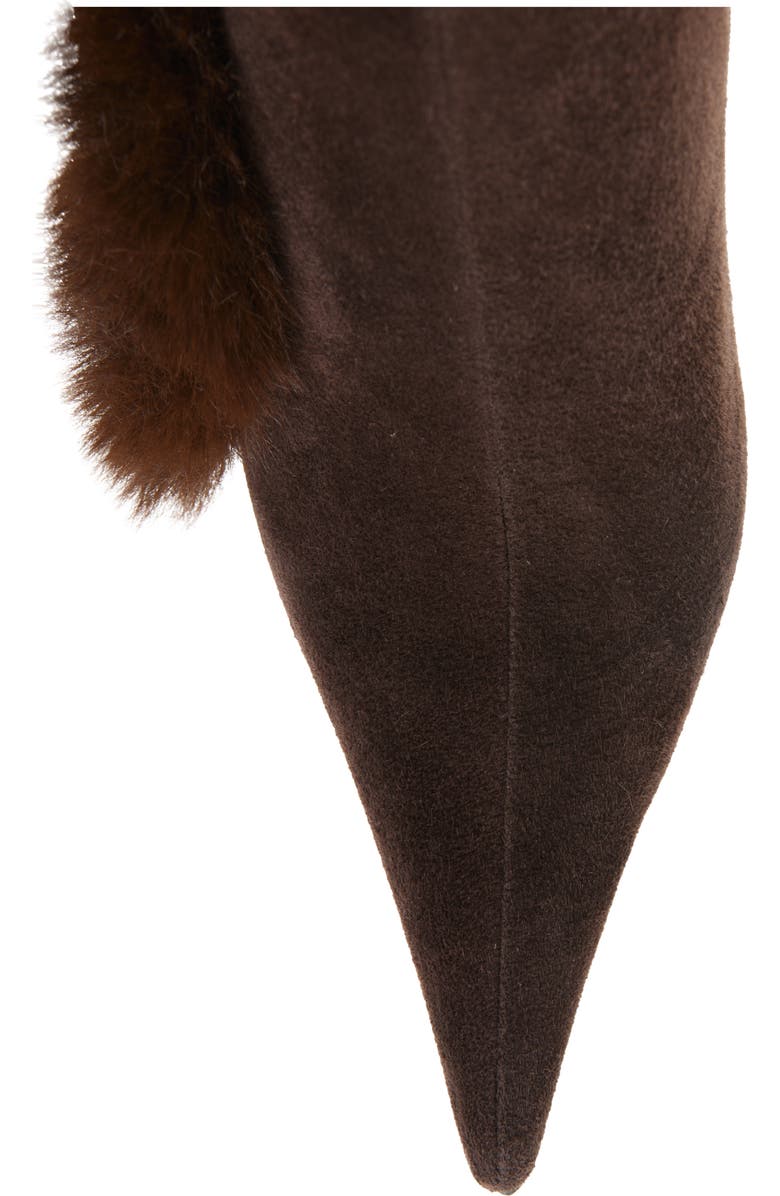 Jeffrey Campbell Chilly Faux Fur Trim Pointed Toe Boot, Alternate, color, Brown Combo