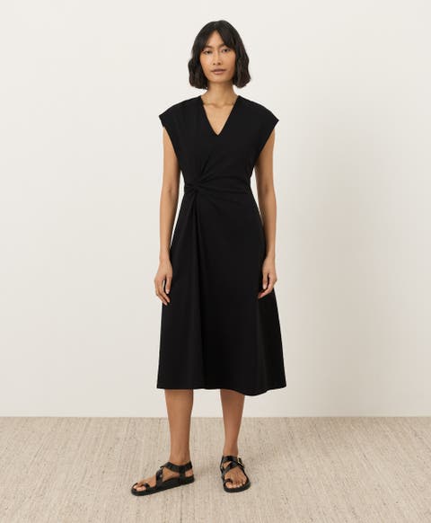 Fit & Flare V-Neck Twist Dress Made with Organic Cotton