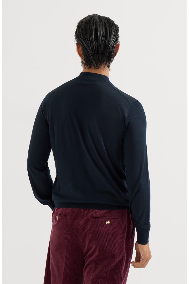 Silk and cotton lightweight sweater, Alternate, color, Navy Blue