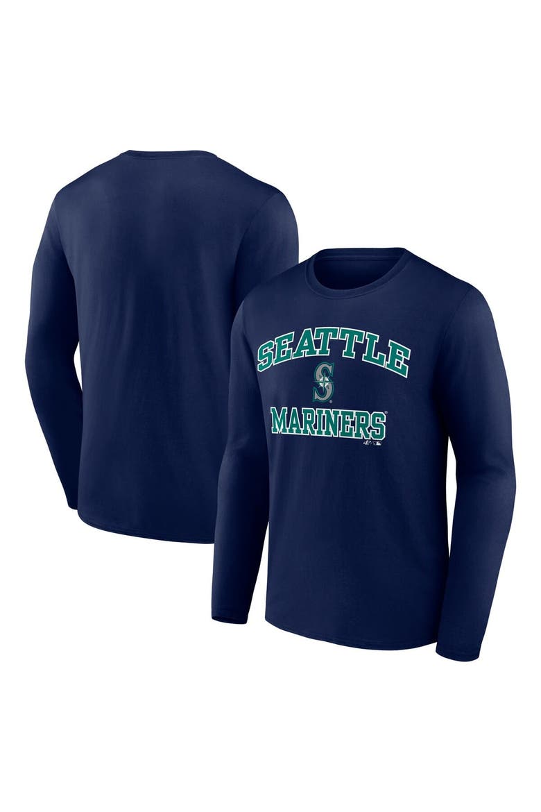 Men's Logo Athletic Navy Seattle Mariners Heart & Soul Long Sleeve T-Shirt, Main, color, Navy
