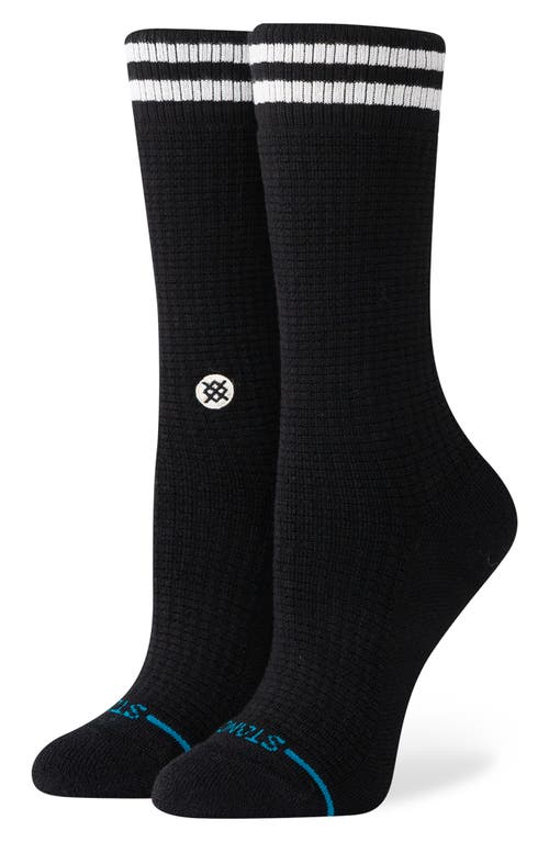 Stance Waffles & Butter Cotton Blend Crew Socks in Black 