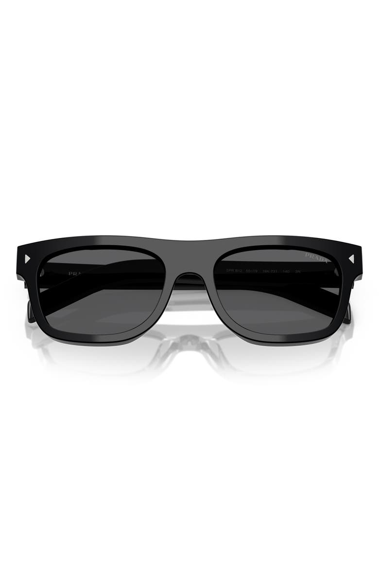 Prada 55mm Pillow Sunglasses, Alternate, color, Black