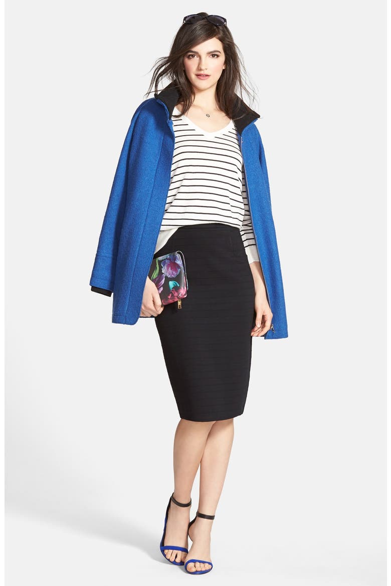 Stripe V-Neck Pullover, Alternate, color, IVORY EGRET TAWNY STRIPE