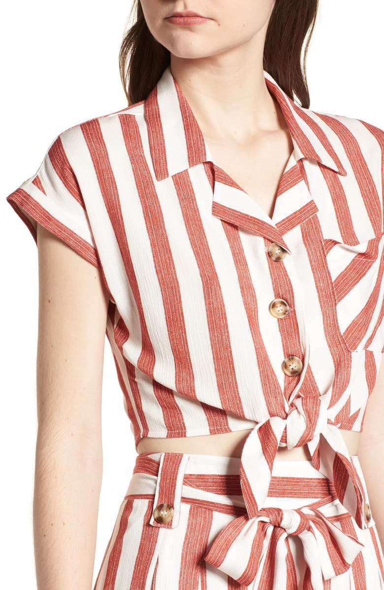 LYDELLE Stripe Tie Front Top, Alternate, color,