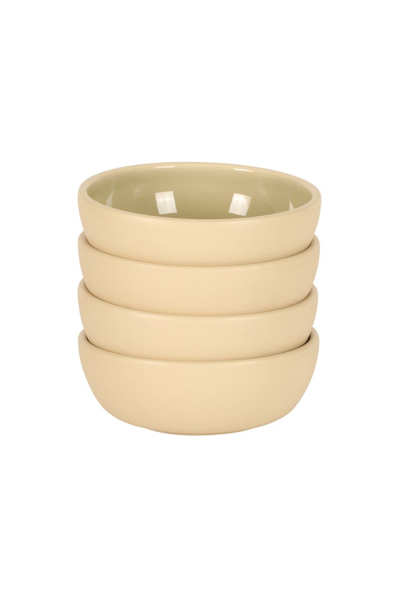 Port Gaia 4-Piece Reactive Glaze Stoneware Cereal Bowl Set, Main, color, Olive