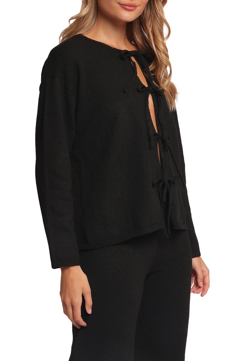 Petal & Pup Odell Tie Cardigan & Pants Set, Alternate, color, Black