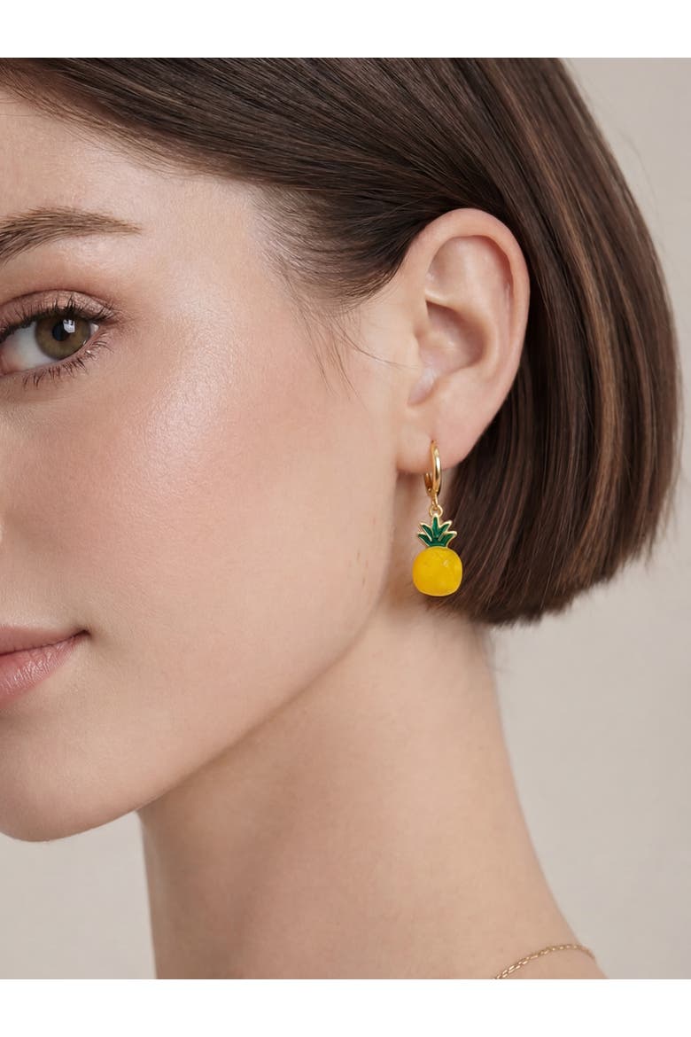 Harvest Agate Charm Earrings in Pineapple, Alternate, color, Yellow