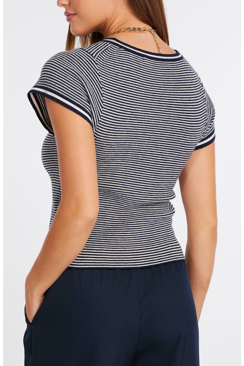 Hepburn Short Sleeve Stripe Sweater, Alternate, color, Stripe