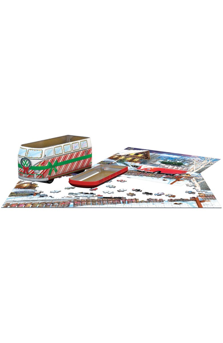 Eurographics Puzzle Tin Christmas Bus 550 Piece, Alternate, color, Multicolored