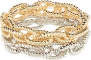 Tasha Set of 2 Two-Tone Twisted Rope Stretch Bracelets