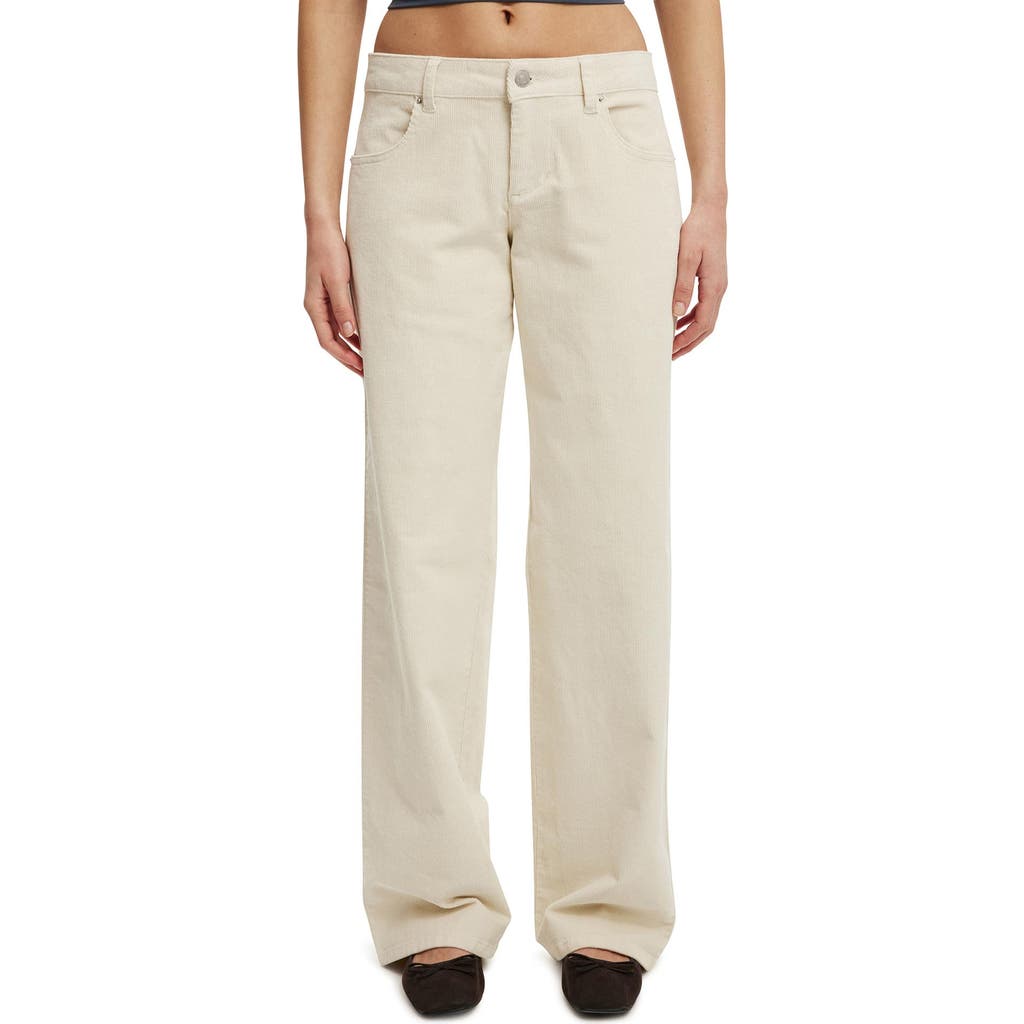 Cotton On Low Rise Straight Cord Pant In Neutral