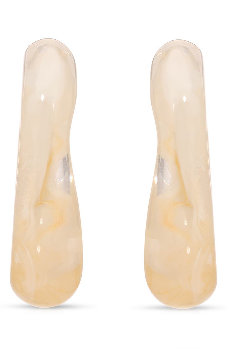 Ettika Resin Square Hoop Earrings, Alternate, color, Beige