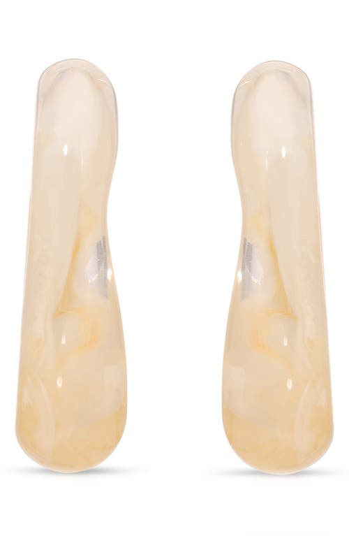 Ettika Resin Square Hoop Earrings In Sand