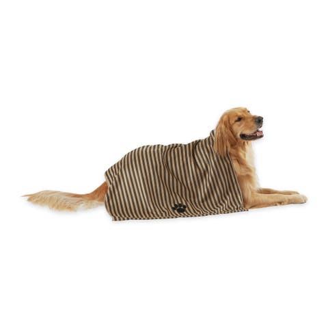 Embroidered Striped Microfiber Pet Towel 41x23.5-inch