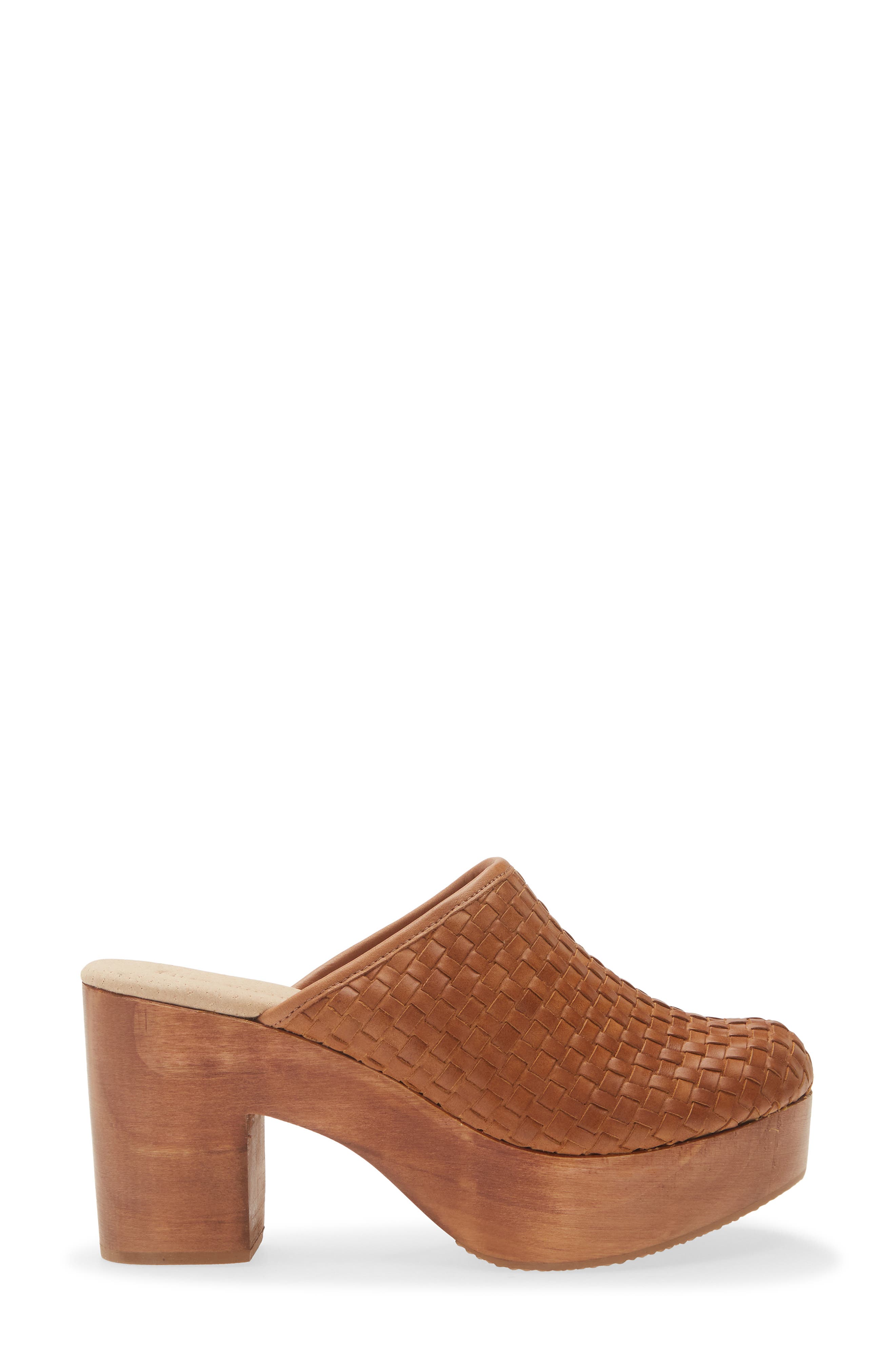Woven Leather Platform Clog, Alternate, color, OLD LENO WEAVE