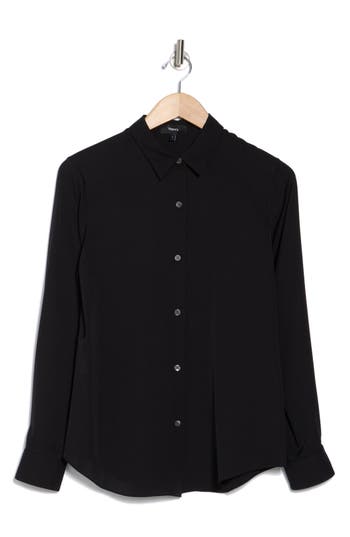 Theory Button-down Shirt In Black