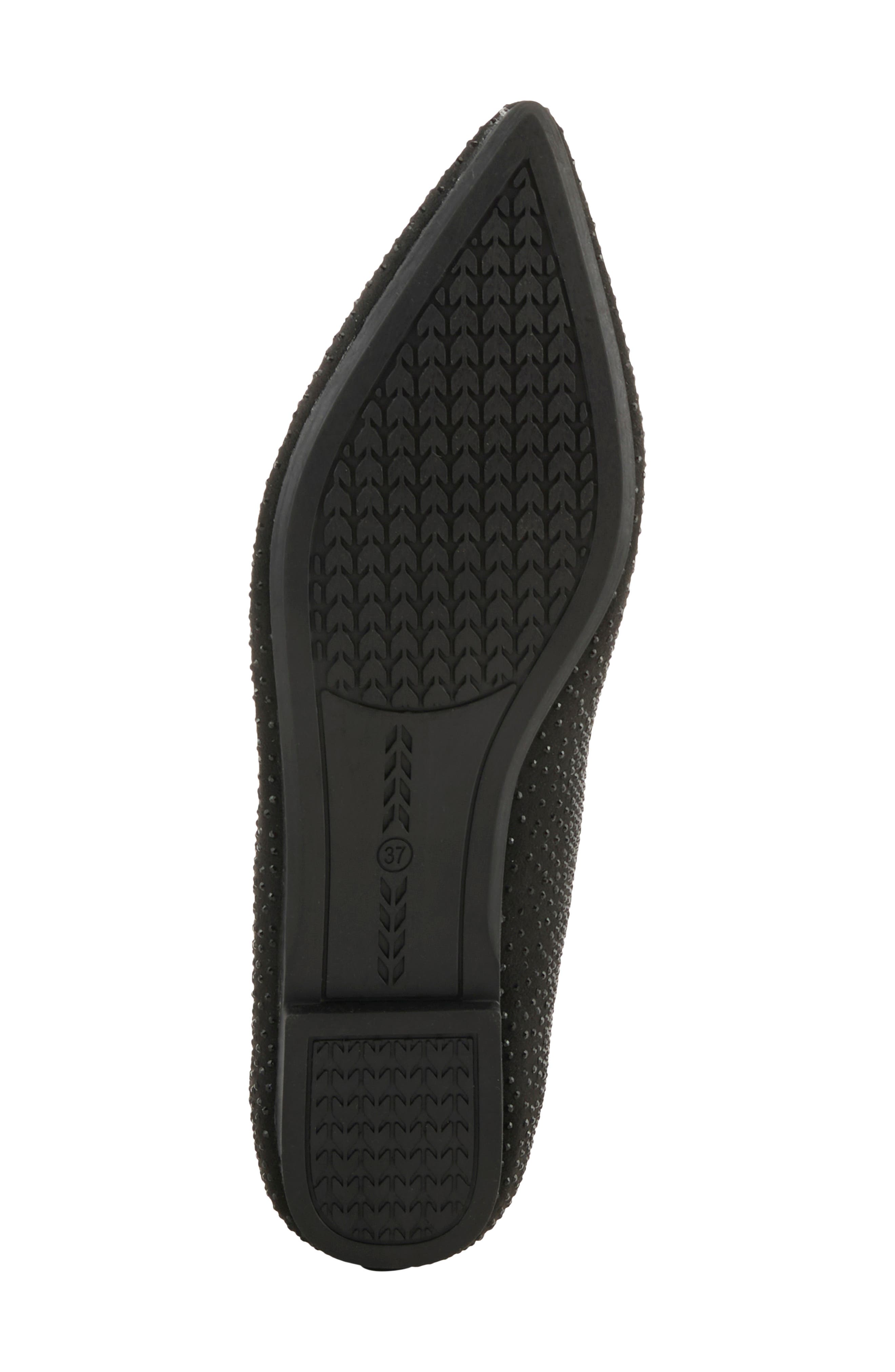Lowen Rhinestone Embellished Flat, Alternate, color, BLACK