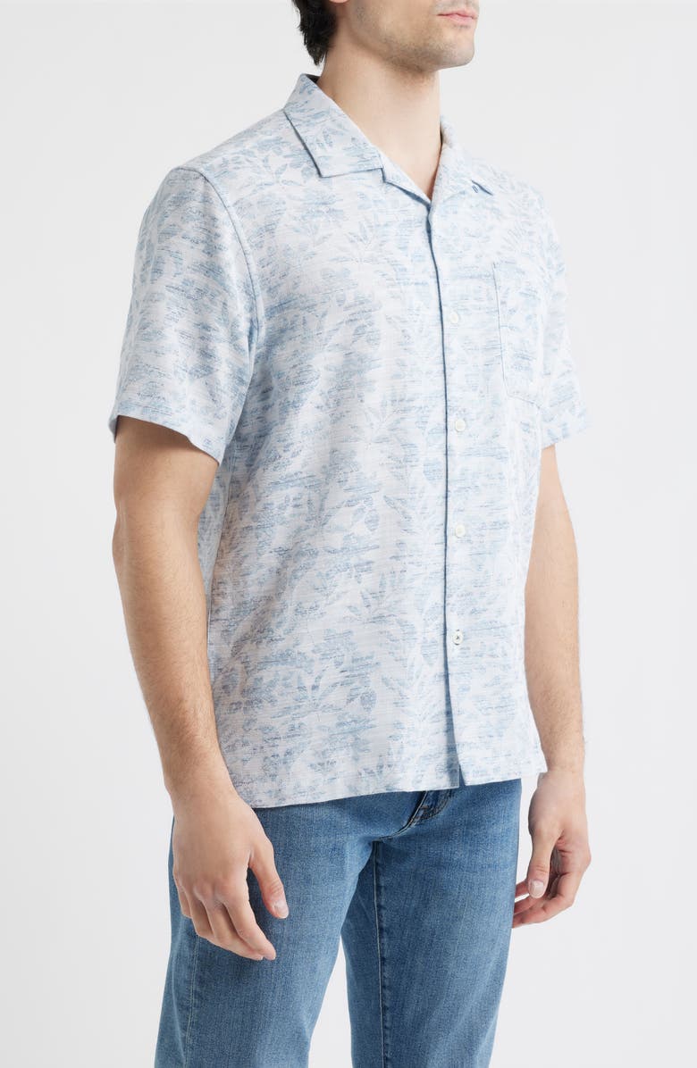 Tommy Bahama Torres Gardens Floral Jacquard Short Sleeve Button-Up Shirt, Alternate, color, Deep Space