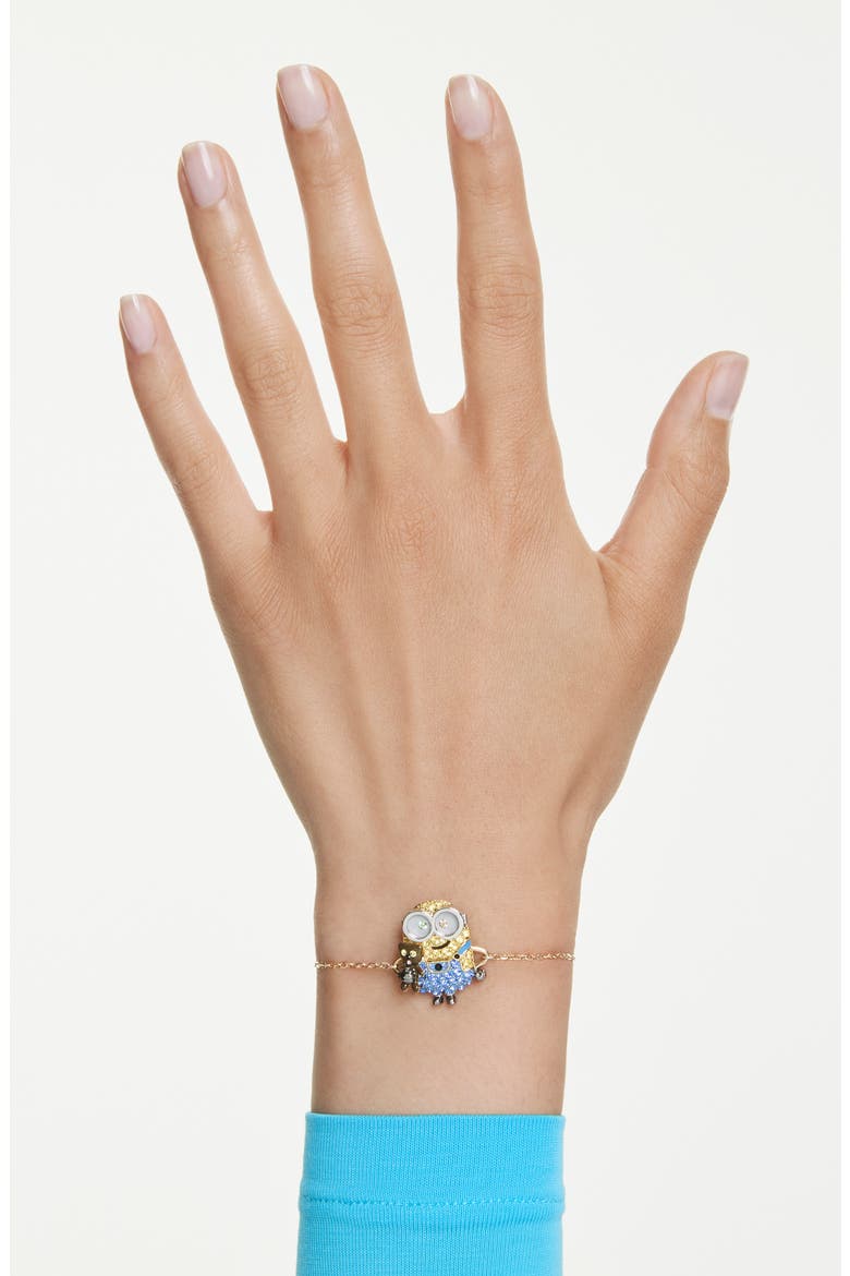 Minions® Bob Crystal Chain Bracelet, Alternate, color, GOLD/ MULTI