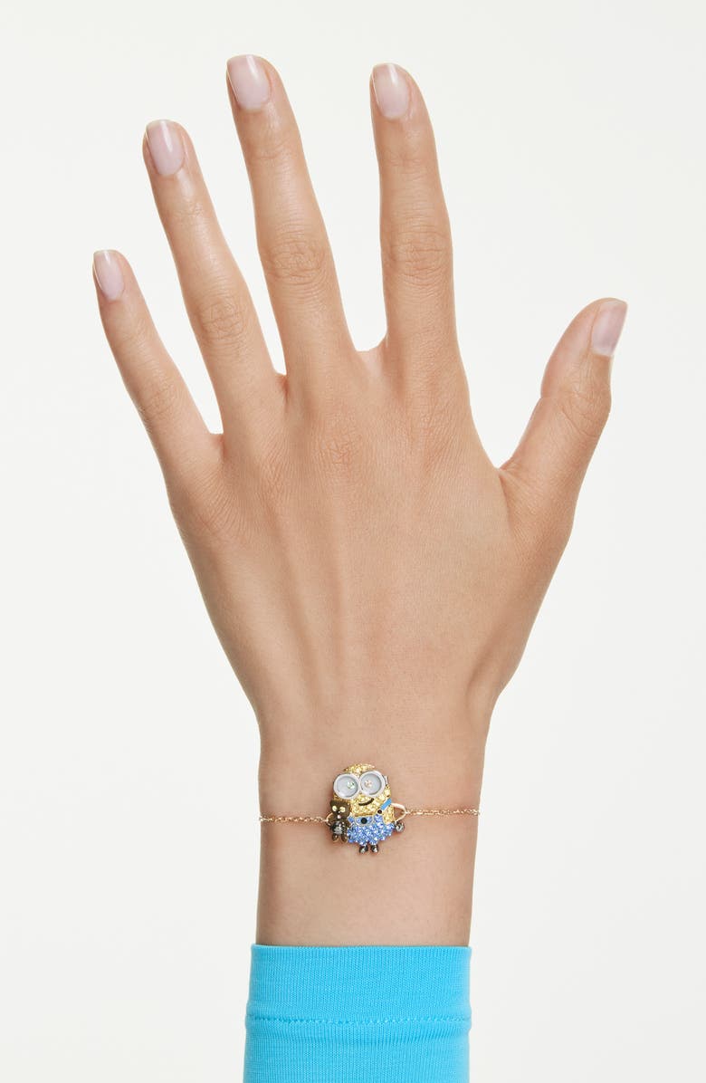 Swarovski Minions<sup>®</sup> Bob Crystal Chain Bracelet, Alternate, color, Gold/ Multi