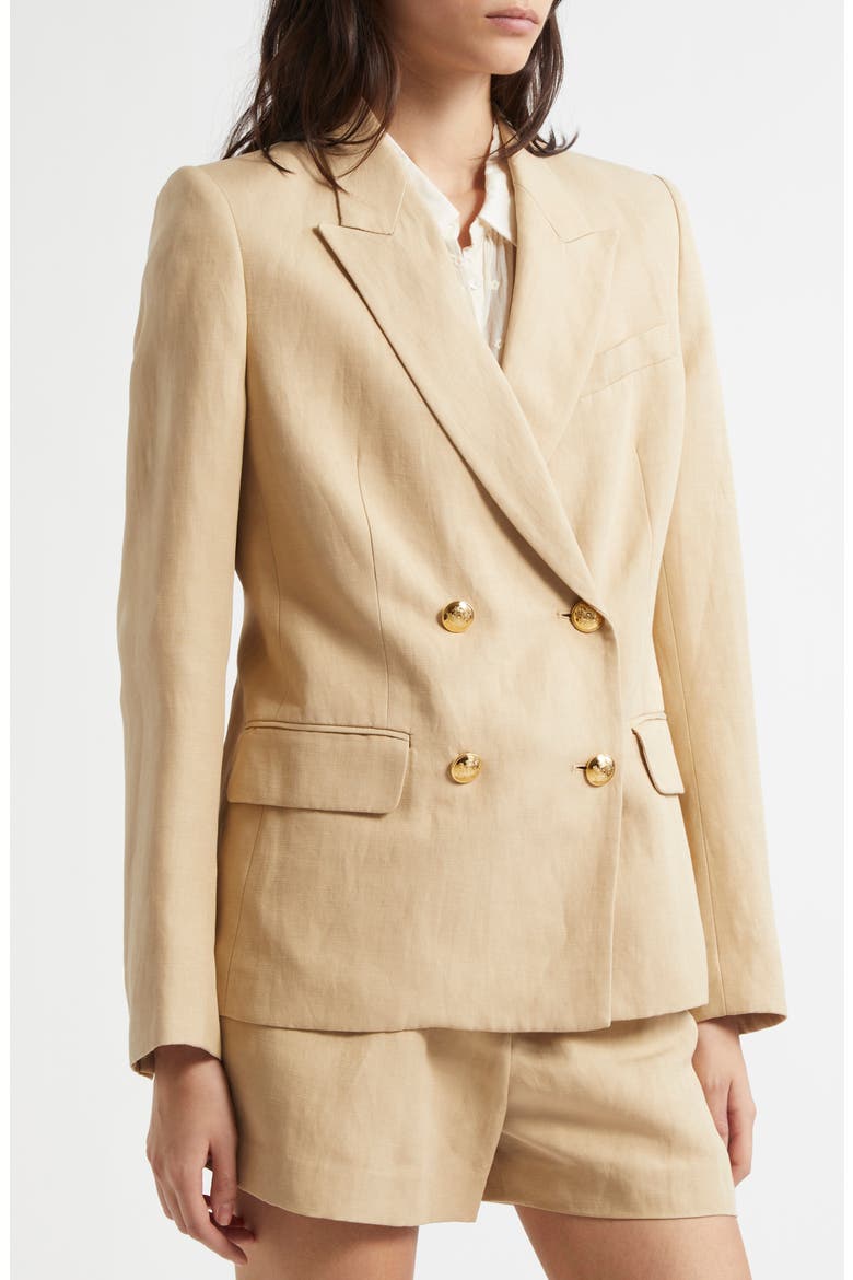Veda Linen & Silk Jacket, Alternate, color, KHAKI