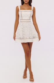 HOUSE OF CB Ava Cotton Brodiere Anglaise Minidress