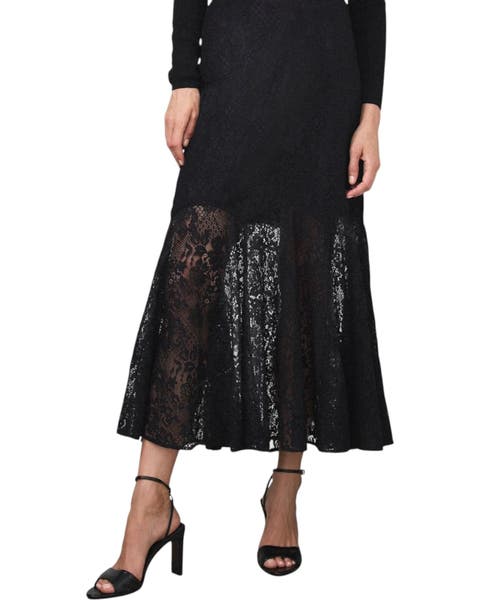 Lace Fluted Sheer Skirt