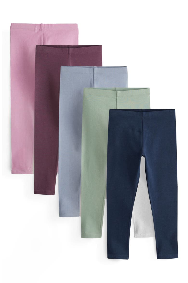 Kids' 5-Pack Jersey Leggings, Main, color, MULTI