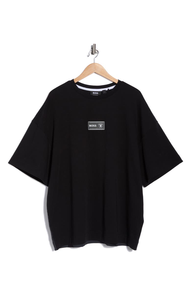 BOSS Taylor NFL Raiders Cotton Graphic T-Shirt, Main, color, Black