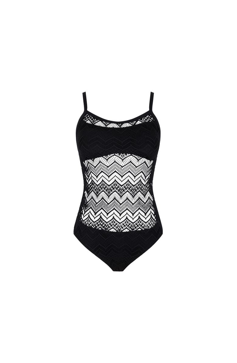 Vilebrequin Lace One-piece Swimsuit, Main, color, Black