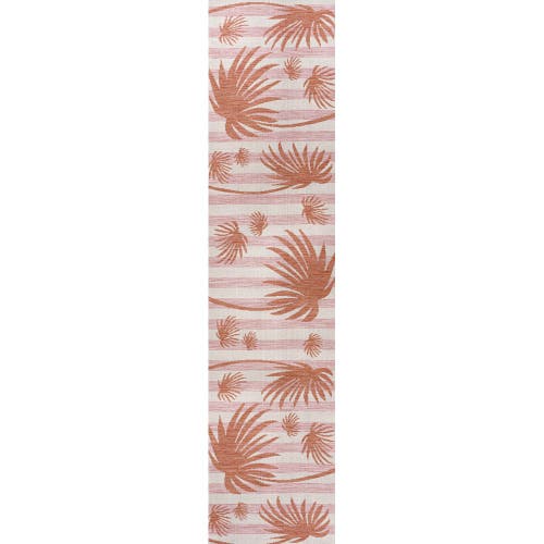 Jonathan Y Veronica Classic Beach Stripe And Palm Leaf Indoor/outdoor Area Rug
