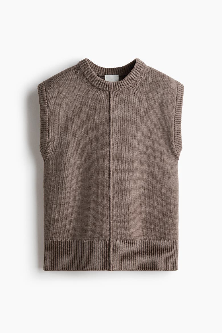 Knit Sweater Vest, Alternate, color, Dark taupe