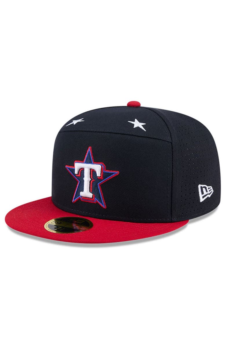 New Era Men's New Era Navy/Red Texas Rangers 2025 MLB All-Star Game Workout Side Patch 59FIFTY Fitted Hat, Alternate, color, Navy