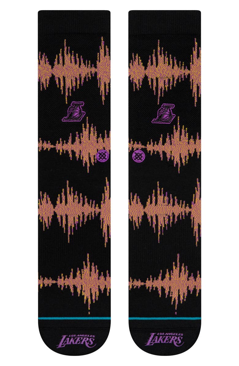 Stance Los Angeles Lakers Crew Socks, Main, color, 