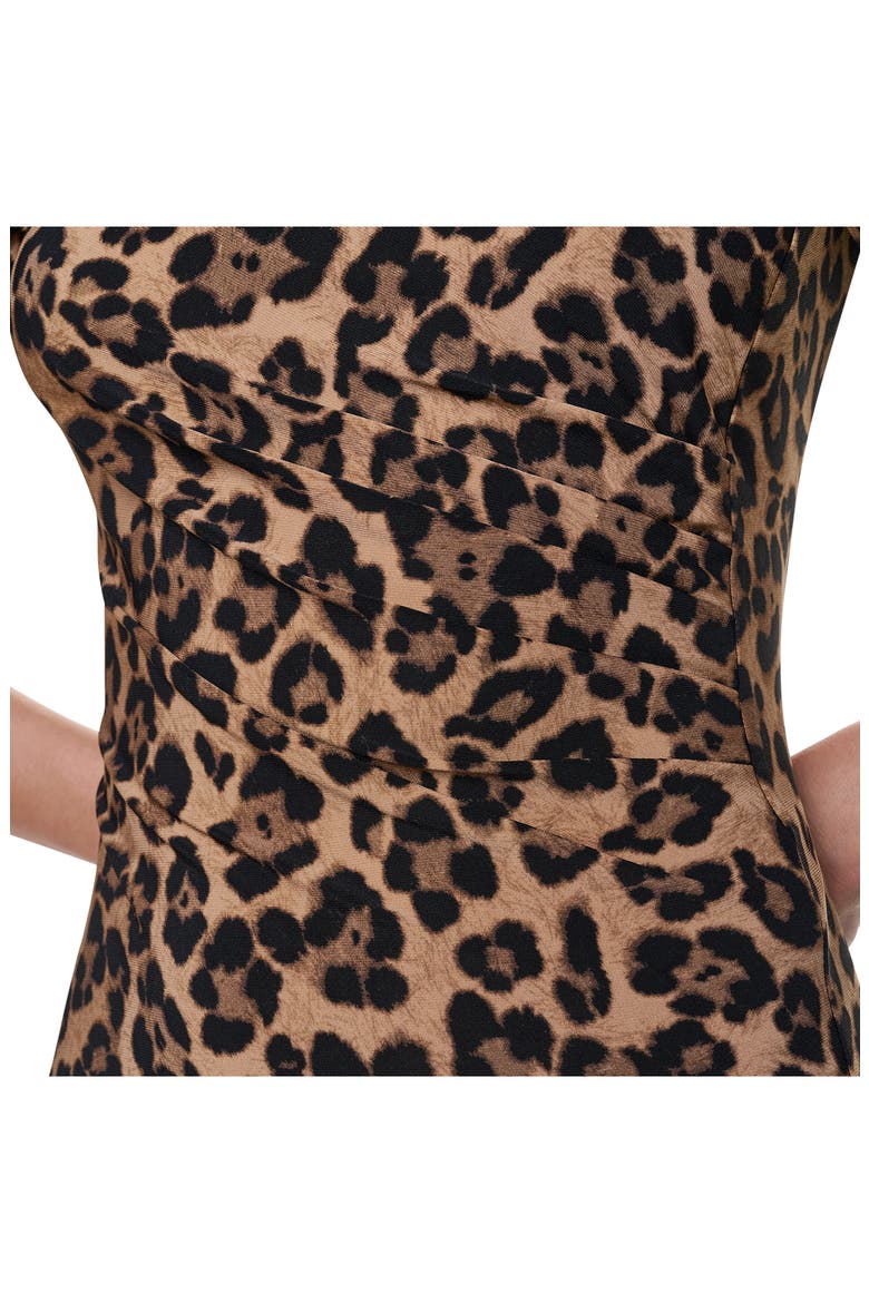 Ruched Flutter Sleeve Sheath Dress, Alternate, color, COFFEE BEAN