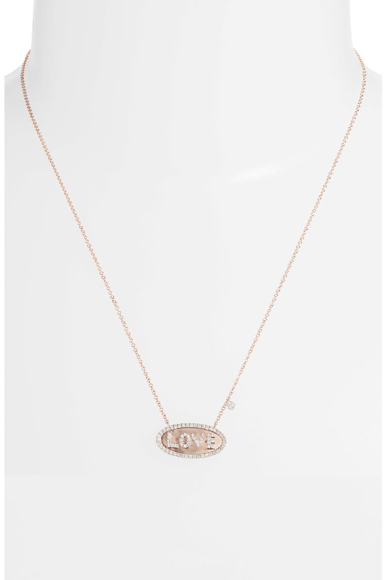 Love Diamond Pendant Necklace, Alternate, color, ROSE GOLD