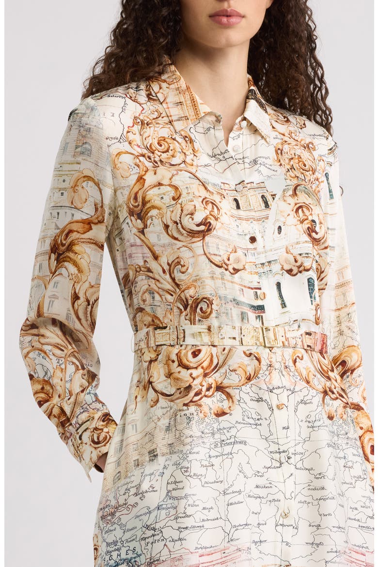 The Seraphine Belted Maxi Shirtdress, Alternate, color, DREAM MAP