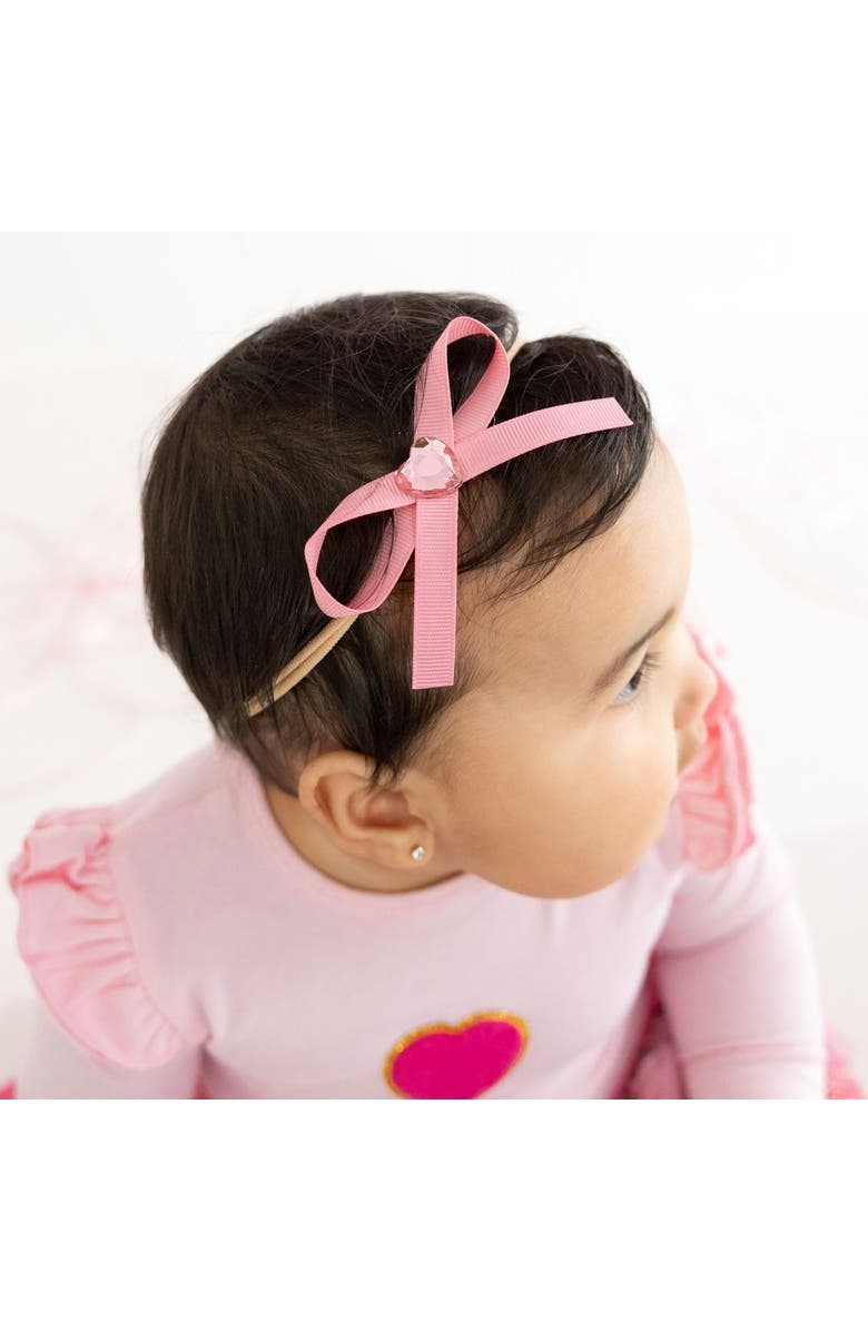 Sweet Wink Dainty Heart Bow Valentine's Day Baby Headband, Alternate, color, 