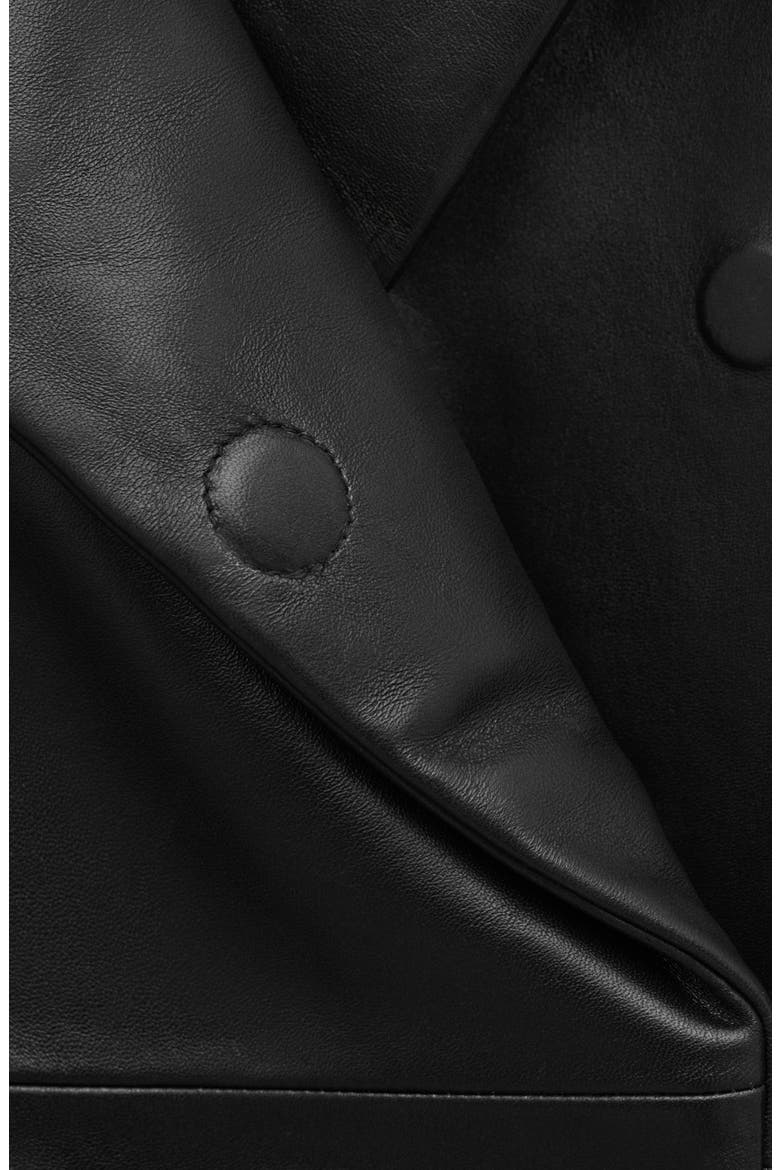 Oversize Leather Jacket, Alternate, color, BLACK