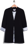 Calvin Klein Open Front Rolled Sleeve Blazer