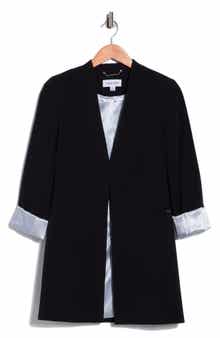 Calvin Klein Open Front Rolled Sleeve Blazer