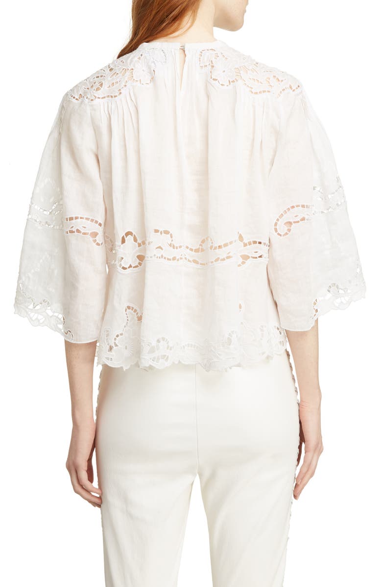 Isabel Marant Marlo Broderie Anglaise Blouse, Alternate, color, 