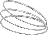 Adornia Set of 3 Hammered 14K Gold Plated Bangle Bracelets