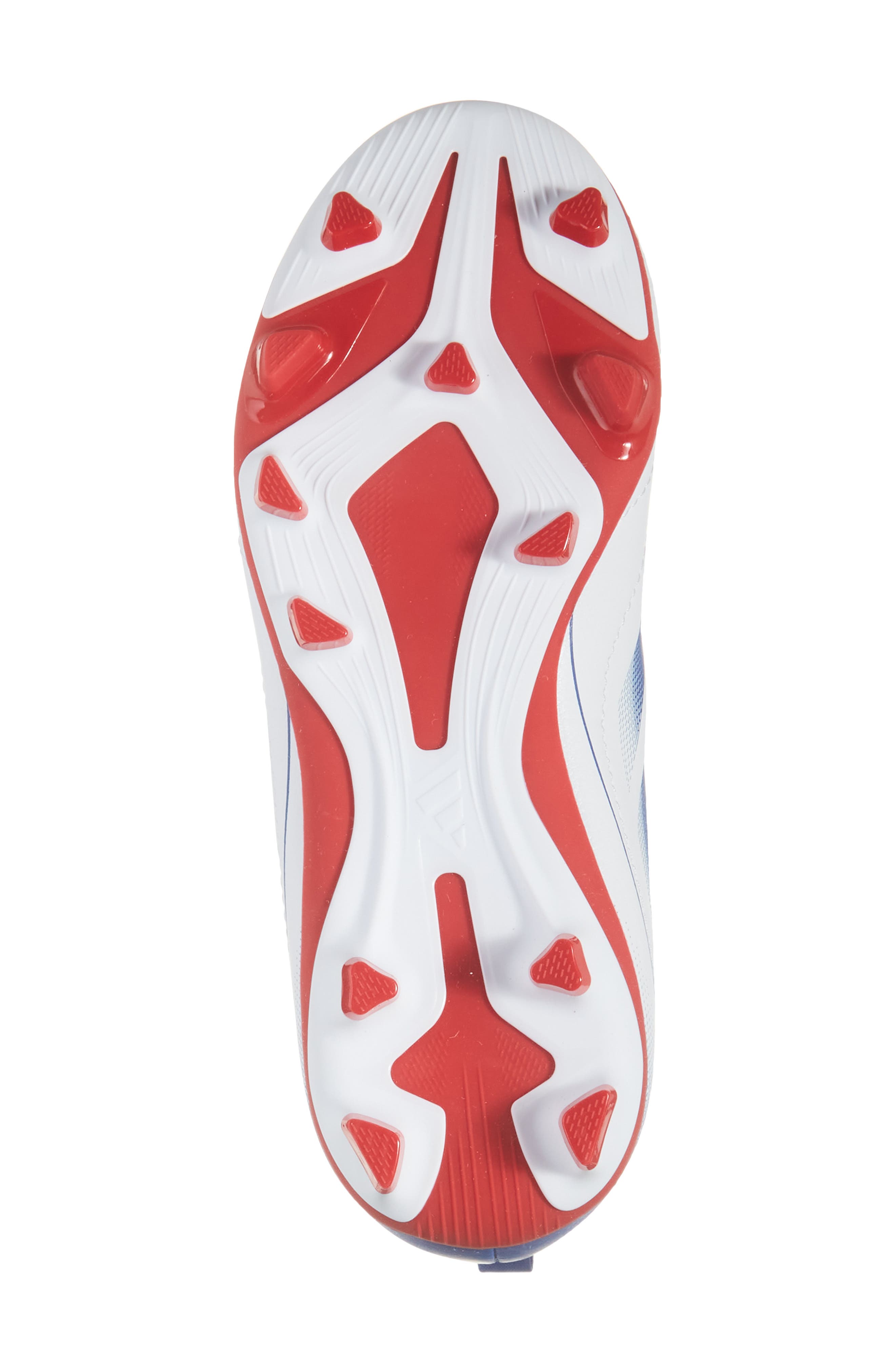 adidas Kids' Goletto IX Laceless Socker Cleat, Alternate, color, White/ Royal Blue/ Scarlet